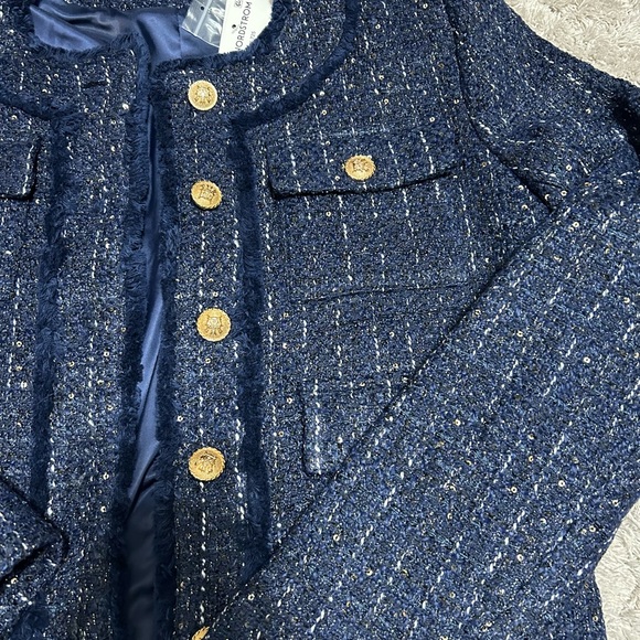 Navy Blue Tweed Blazer Nordstrom - Picture 2 of 6